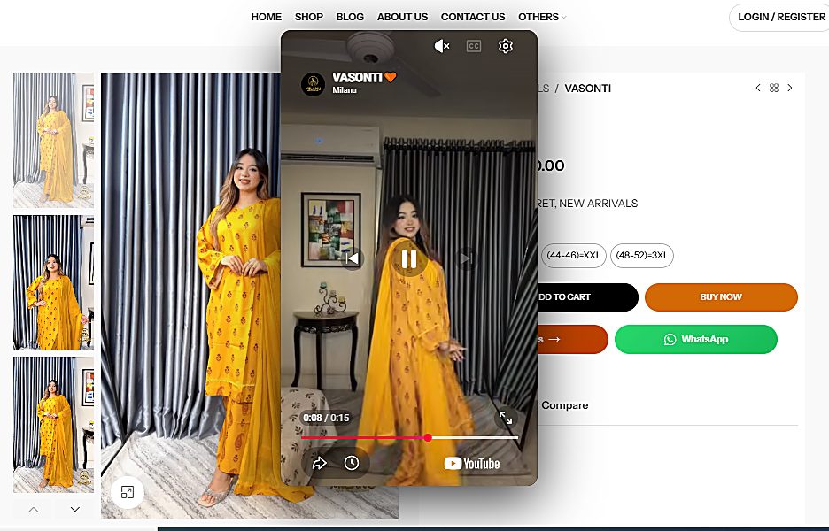 Expanded floating video player
